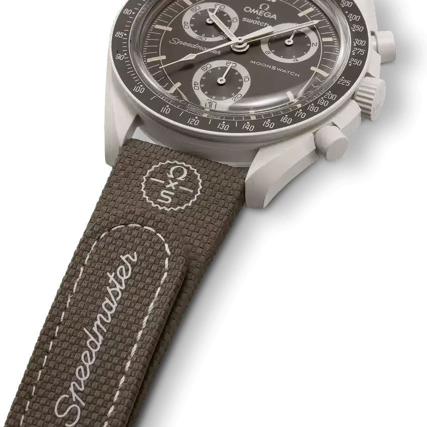 Bracelet en caoutchouc MoonSwatch marron foncé/sable