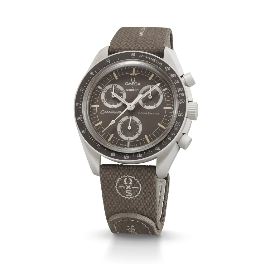 Bracelet en caoutchouc MoonSwatch marron foncé/sable