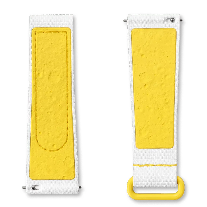 Bracelet MoonSwatch en caoutchouc blanc/jaune