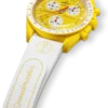 Bracelet MoonSwatch en caoutchouc blanc/jaune