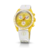 Bracelet MoonSwatch en caoutchouc blanc/jaune