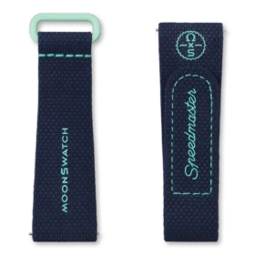 Bracelet MoonSwatch en caoutchouc bleu foncé/vert