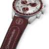 Bracelet MoonSwatch en caoutchouc bordeaux/gris clair
