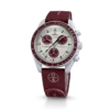 Bracelet MoonSwatch en caoutchouc bordeaux/gris clair