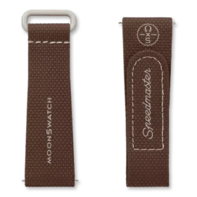 Bracelet MoonSwatch en caoutchouc marron/beige
