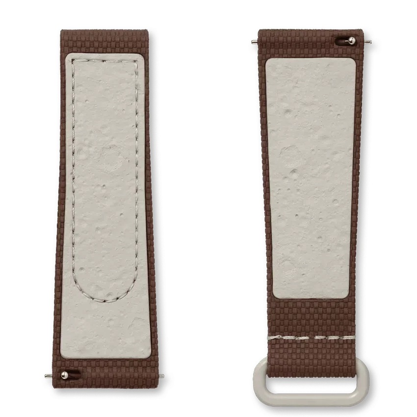 Bracelet MoonSwatch en caoutchouc marron/beige