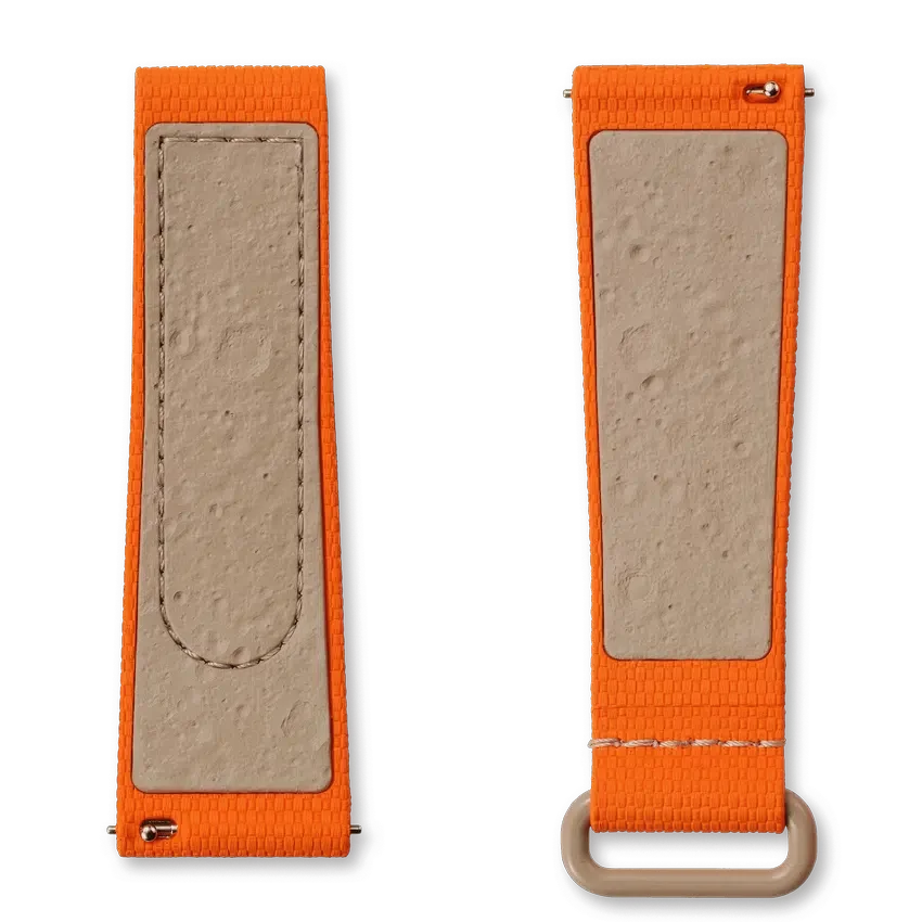 Bracelet MoonSwatch en caoutchouc orange et sable