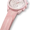 Bracelet MoonSwatch en caoutchouc rose clair/blanc