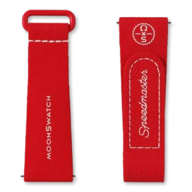 MoonSwatch caoutchouc rouge/blanc