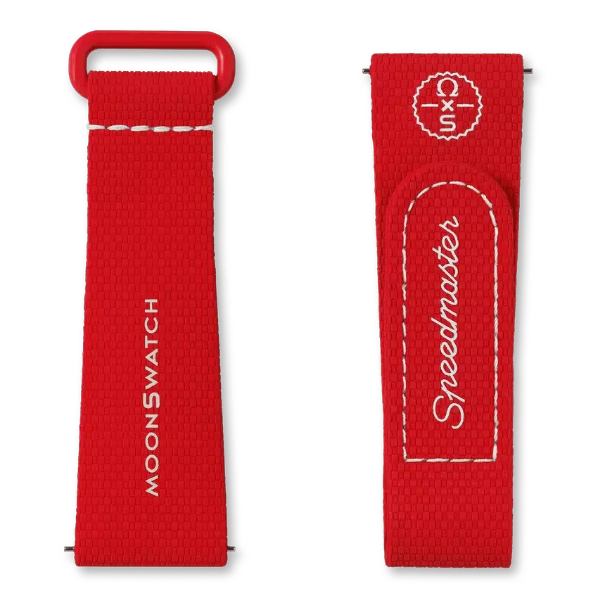 MoonSwatch caoutchouc rouge/blanc