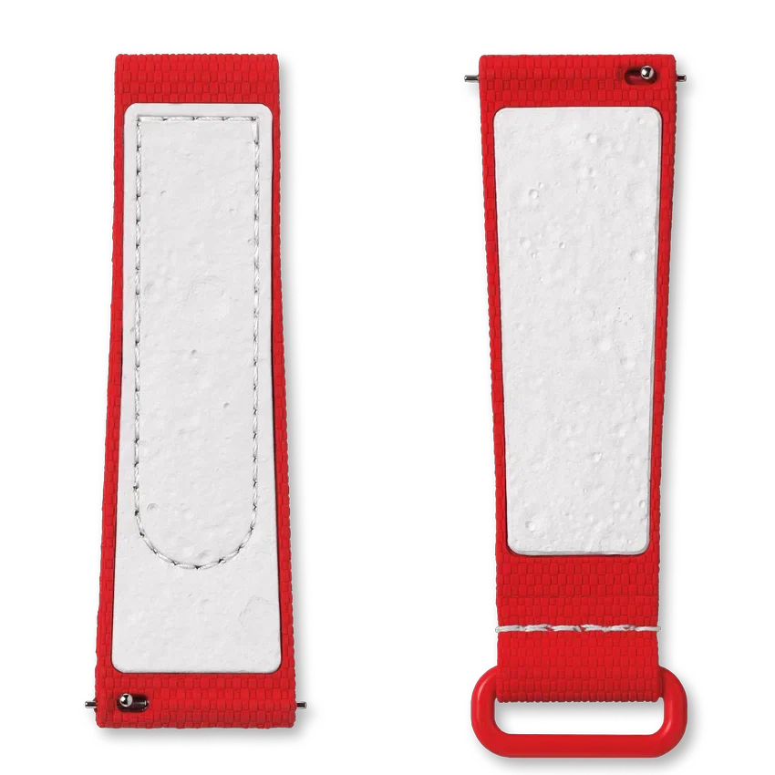 MoonSwatch caoutchouc rouge/blanc