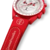 MoonSwatch caoutchouc rouge/blanc