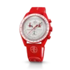 MoonSwatch caoutchouc rouge/blanc