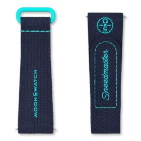MoonSwatch en caoutchouc bleu foncé/turquoise