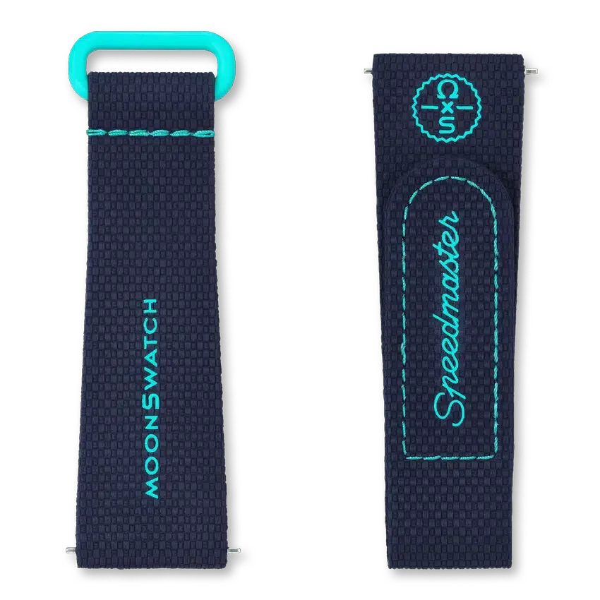 MoonSwatch en caoutchouc bleu foncé/turquoise