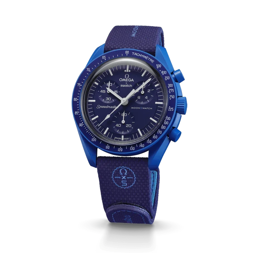 MoonSwatch en caoutchouc bleu marine/bleu