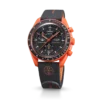 MoonSwatch en caoutchouc noir/orange