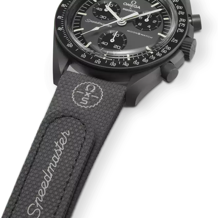 MoonSwatch Gris foncé/Noir en caoutchouc