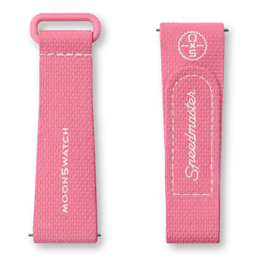 MoonSwatch rose/caoutchouc rose