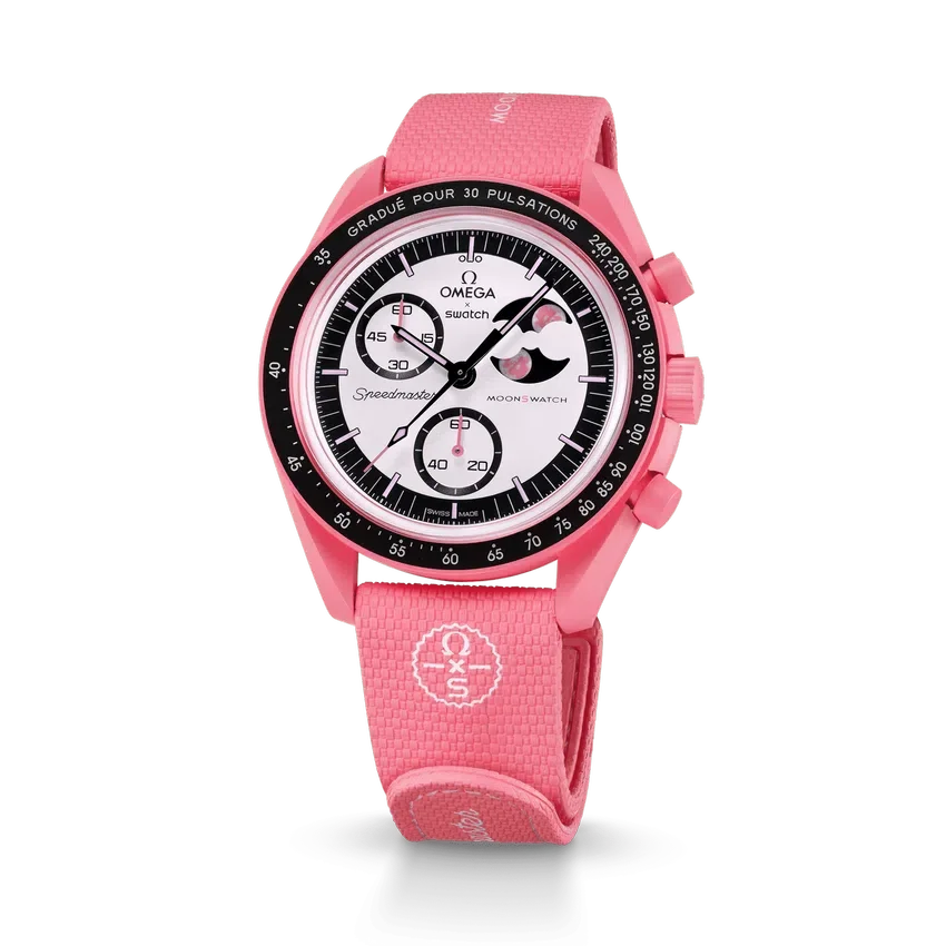 MoonSwatch rose/caoutchouc rose
