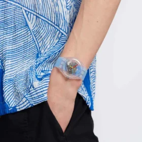 Rayures bleu vif