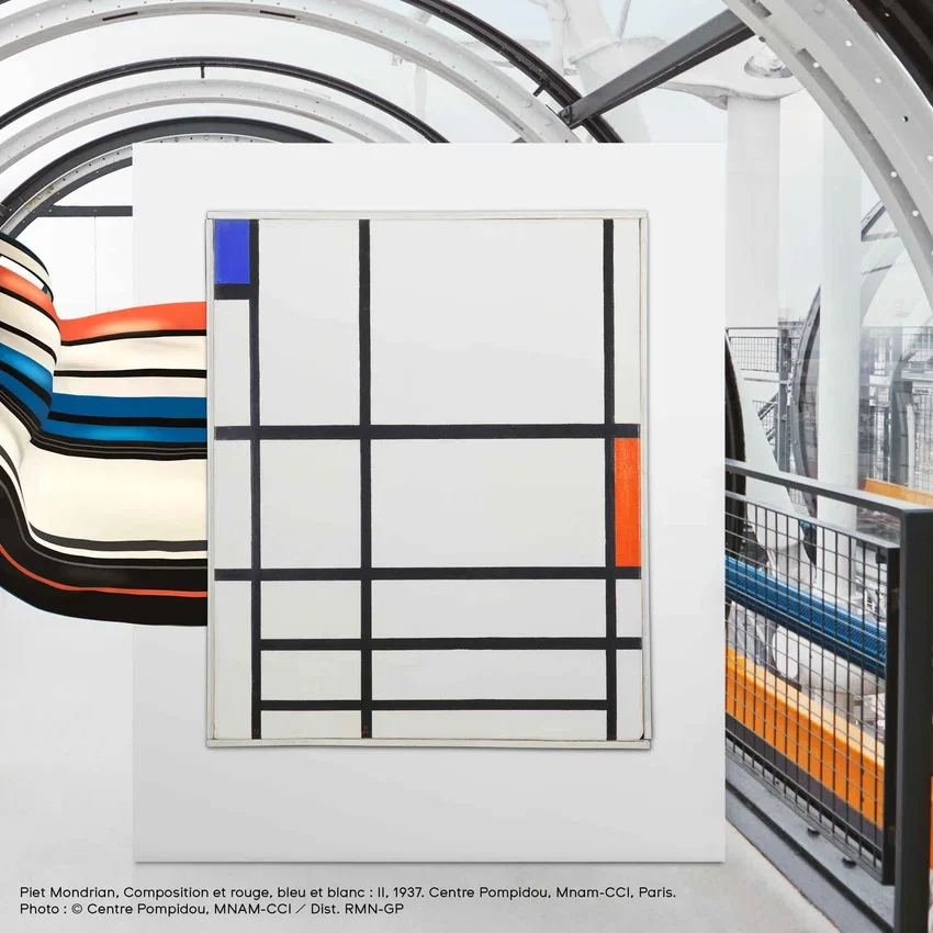 Rouge, bleu et blanc, par Piet Mondrian